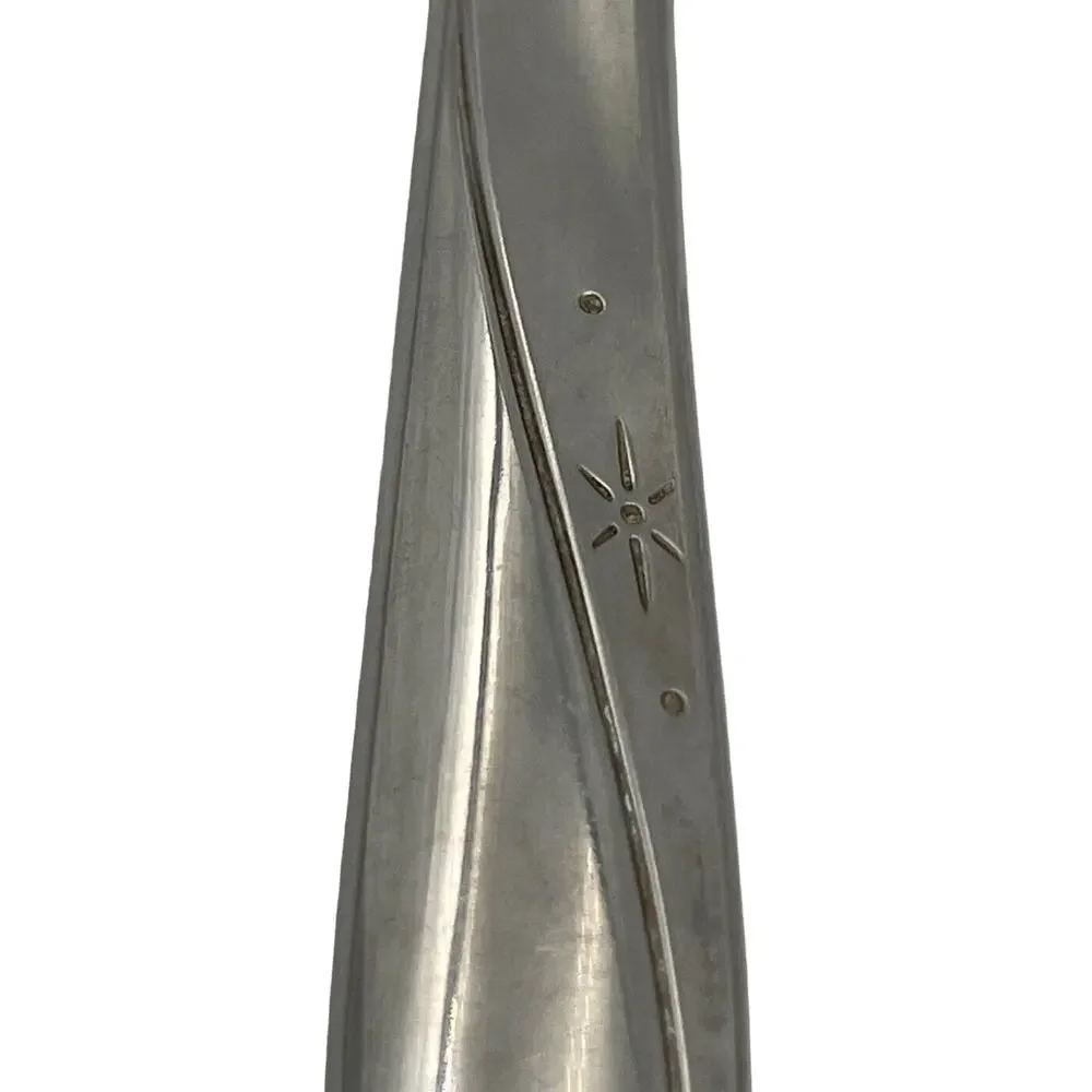 4 Oneida Twin Star Stainless Steel Dinner Knives Mid Century Atomic Starburst